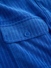 Cobalt Blue Soft Corduroy Funnel Overhead Shacket - Image 3 of 8
