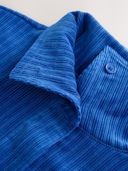 Cobalt Blue Soft Corduroy Funnel Overhead Shacket - Image 7 of 8