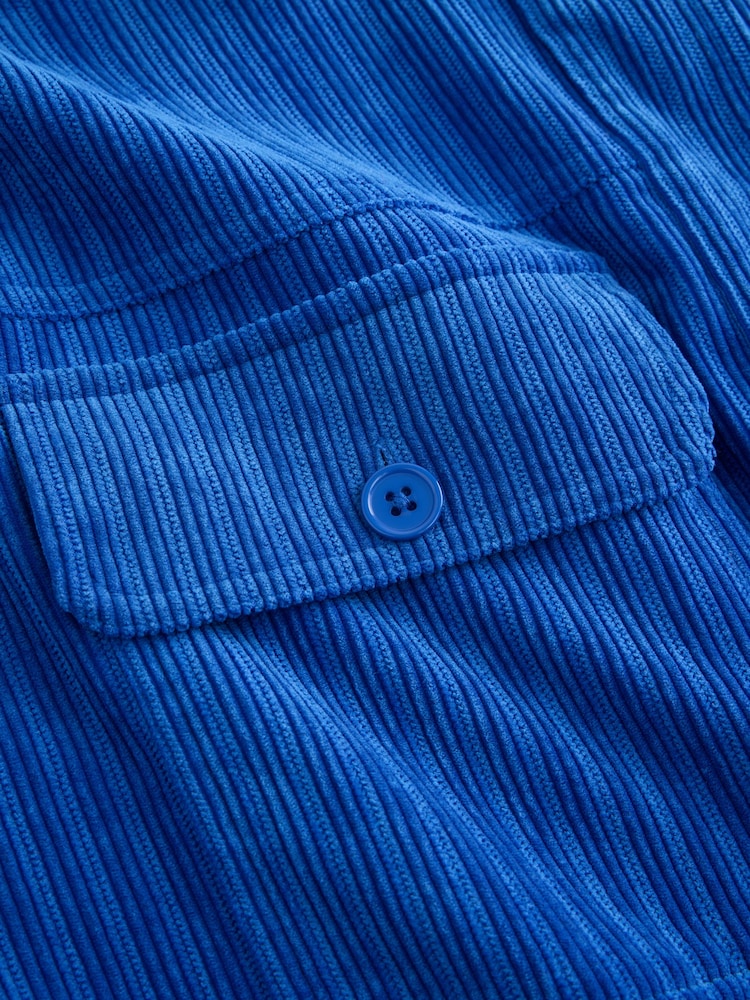 Cobalt Blue Soft Corduroy Funnel Overhead Shacket - Image 8 of 8 Cobalt Blue Soft Corduroy Funnel Overhead Shacket - Image 8 of 8