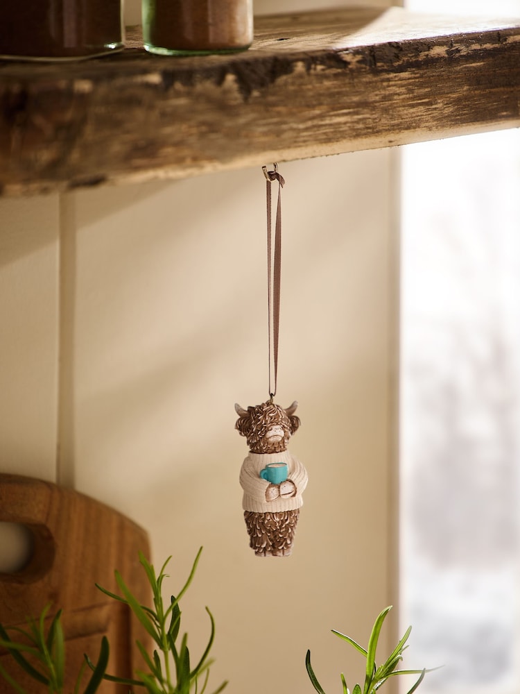 Natural Hug in a Mug Hamish the Highland Cow Hanging Decoration Gift - Image 1 of 7 Natural Hug in a Mug Hamish the Highland Cow Hanging Decoration Gift - Image 1 of 7