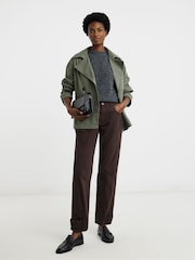 JD Williams Chocolate Peg Leg Chino Trousers - Image 1 of 4