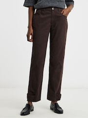 JD Williams Chocolate Peg Leg Chino Trousers - Image 2 of 4