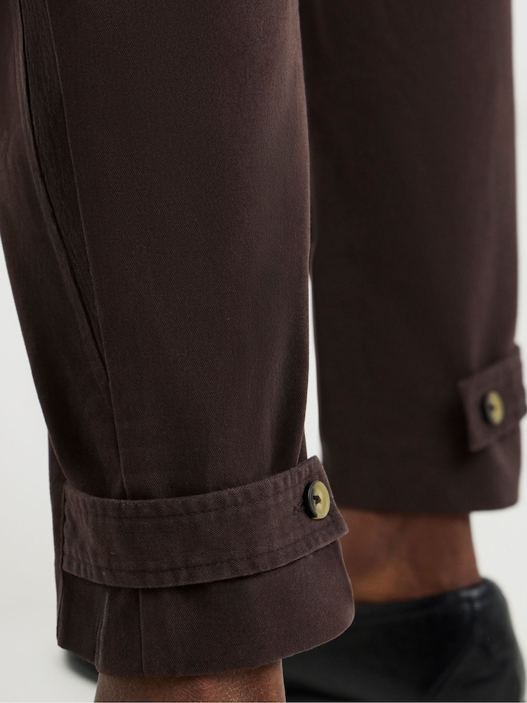 JD Williams Chocolate Peg Leg Chino Trousers - Image 4 of 4