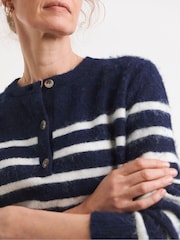 JD Williams Breton Stripe Wide Sleeve Henley Jumper - Imaginea 4 din 4