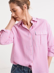 JD Williams Pink Stripe Relaxed Shirt - Image 1 of 4