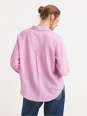 JD Williams Pink Stripe Relaxed Shirt - Image 2 of 4