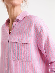 JD Williams Pink Stripe Relaxed Shirt - Image 3 of 4