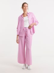 JD Williams Pink Stripe Relaxed Shirt - Image 4 of 4
