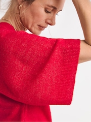 JD Williams Red Sheer Wide Sleeve Jumper - Image 4 of 4