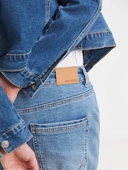 JD Williams Blue Authentic Fashion Pocket Barrel Leg Jeans - Image 4 of 4