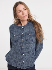 JD Williams Boucle Peplum Denim Jacket - Bild 1 von 4