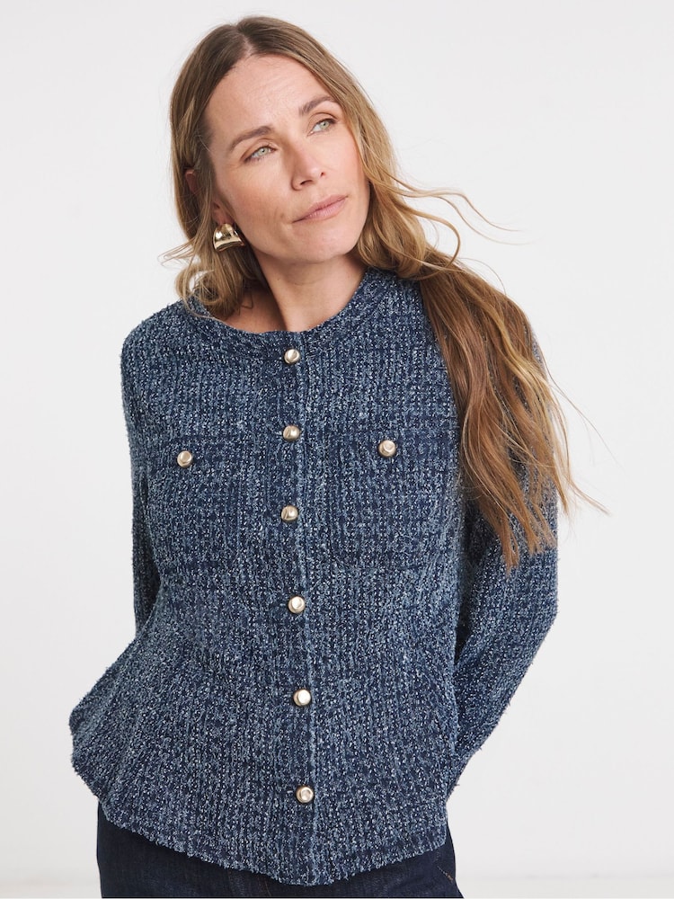 JD Williams Boucle Peplum Denim Jacket - Bild 1 von 4