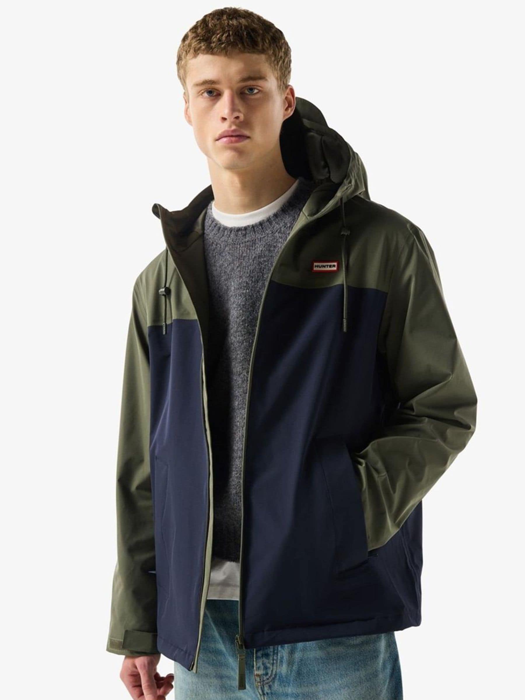 Hunter Men's Green Original Block Waterproof Jacket - Image 1