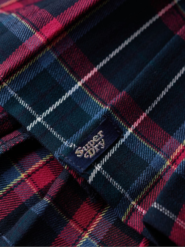 Superdry Blue Mid Rise Check Mini Skirt - Image 7 of 7