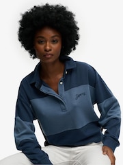 Superdry סוודר רוגבי במרקם פיקה, קולקציית Heritage - תמונה 1 מתוך 5