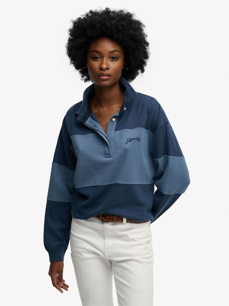 Superdry סוודר רוגבי במרקם פיקה, קולקציית Heritage - תמונה 2 מתוך 5 Superdry סוודר רוגבי במרקם פיקה, קולקציית Heritage - תמונה 2 מתוך 5