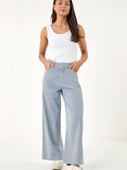Roman Blue Petite Stripe Cropped Denim Trousers - Image 2 of 5