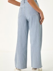 Roman Blue Petite Stripe Cropped Denim Trousers - Image 3 of 5