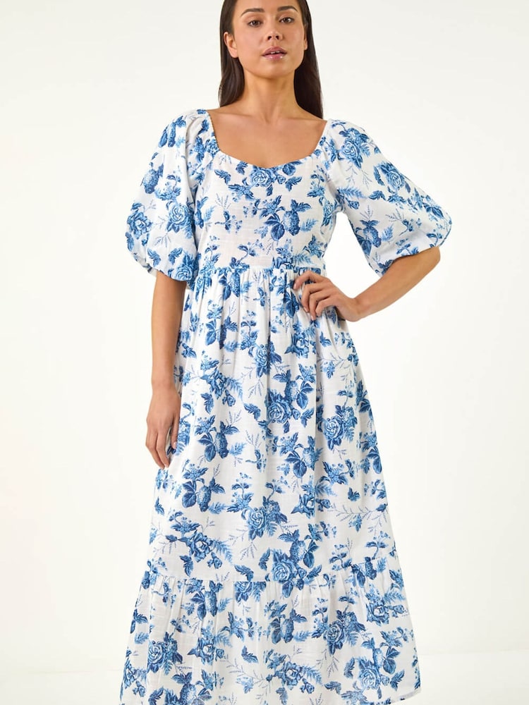 summer chiffon midi dress Women's Floral Print – Elegant Wrap V-Neck Dress, Perfect For Spring & Women's Boho Wrap Sundress Lace Up Side Asymmetrical Step into timeless elegance WAVE Color:Ivory Floral