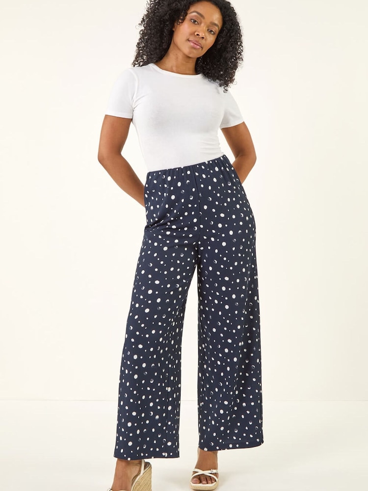 Roman Blue Petite Textured Stretch Trousers - Image 2 of 5