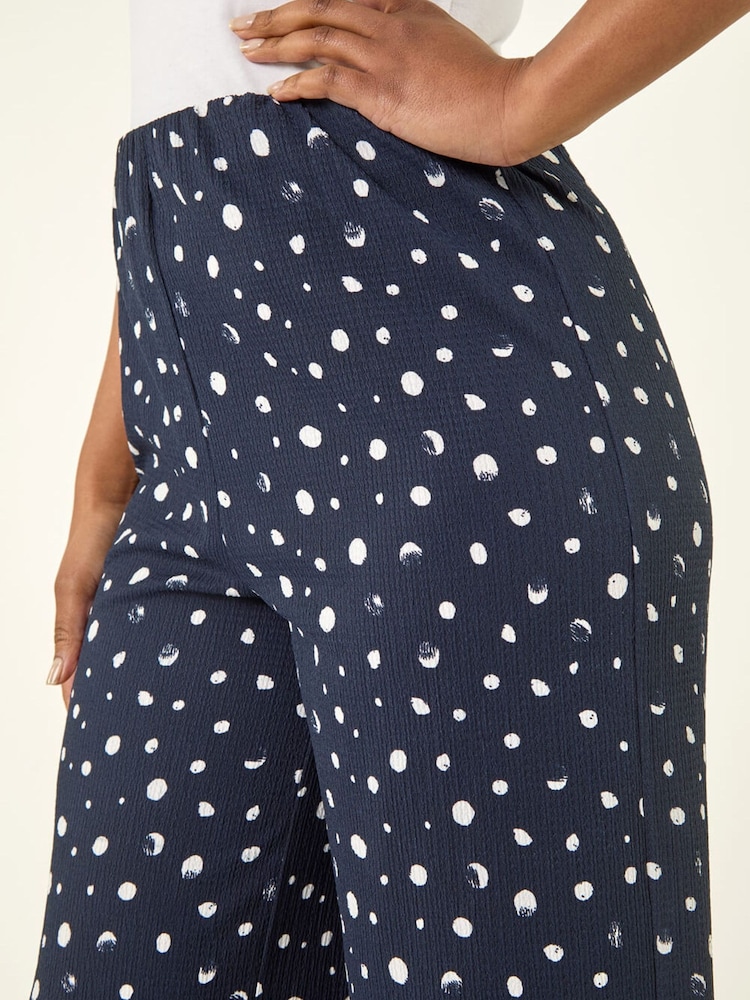 Roman Blue Petite Textured Stretch Trousers - Image 5 of 5