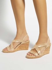 מטאלי - Dune London סנדלי פלטפורמה עם רצועות צולבות, דגם Kamies - תמונה 1 מתוך 6