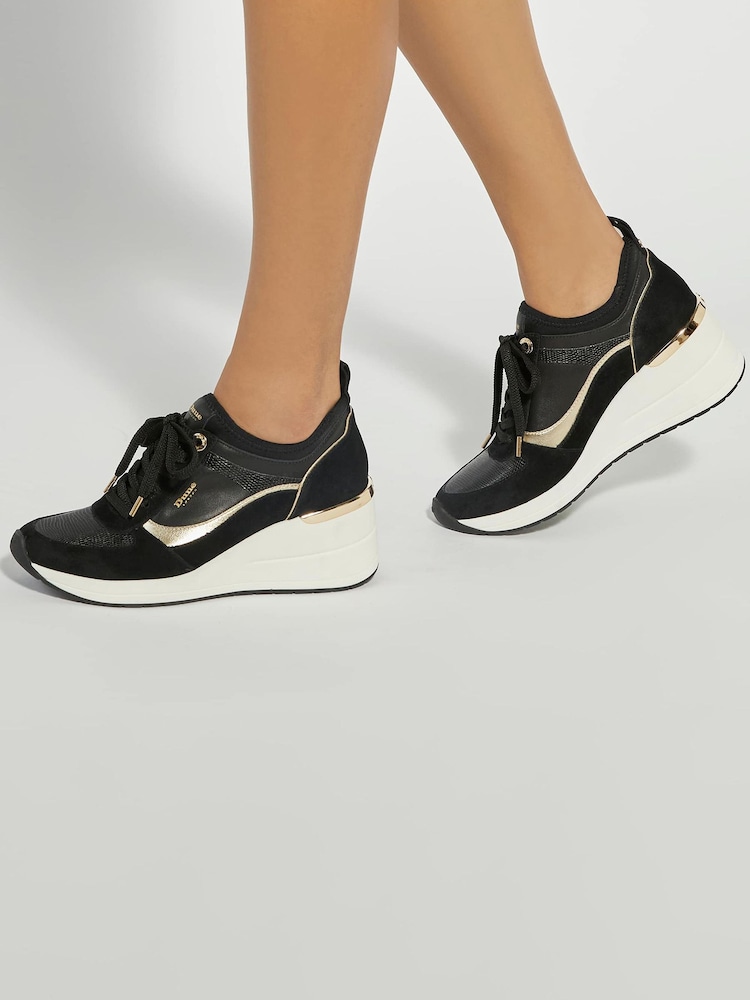 Dune London Black Elarah Trainers - Image 1 of 6