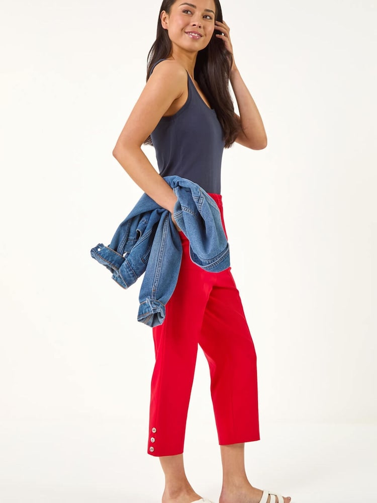 Roman Red Petite Bengaline Cropped Trousers - Image 1 of 5