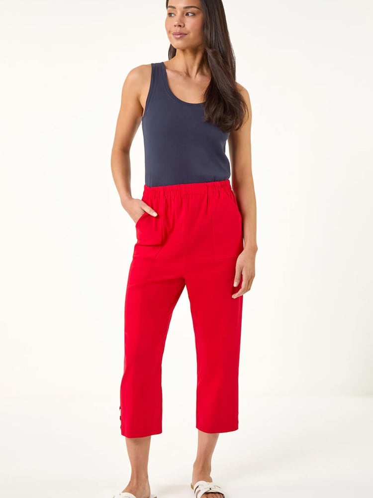 Roman Red Petite Bengaline Cropped Trousers - Image 2 of 5