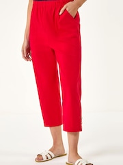 Roman Red Petite Bengaline Cropped Trousers - Image 4 of 5