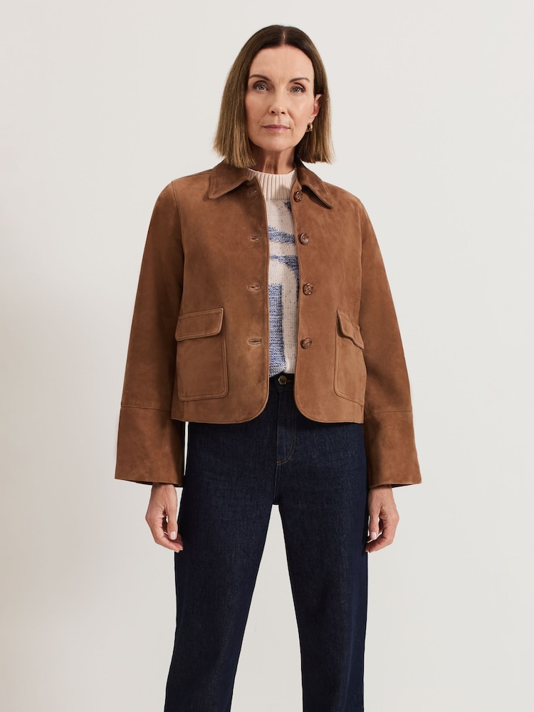 Phase Eight Brown Suede Indira Jacket - Image 1 of 7