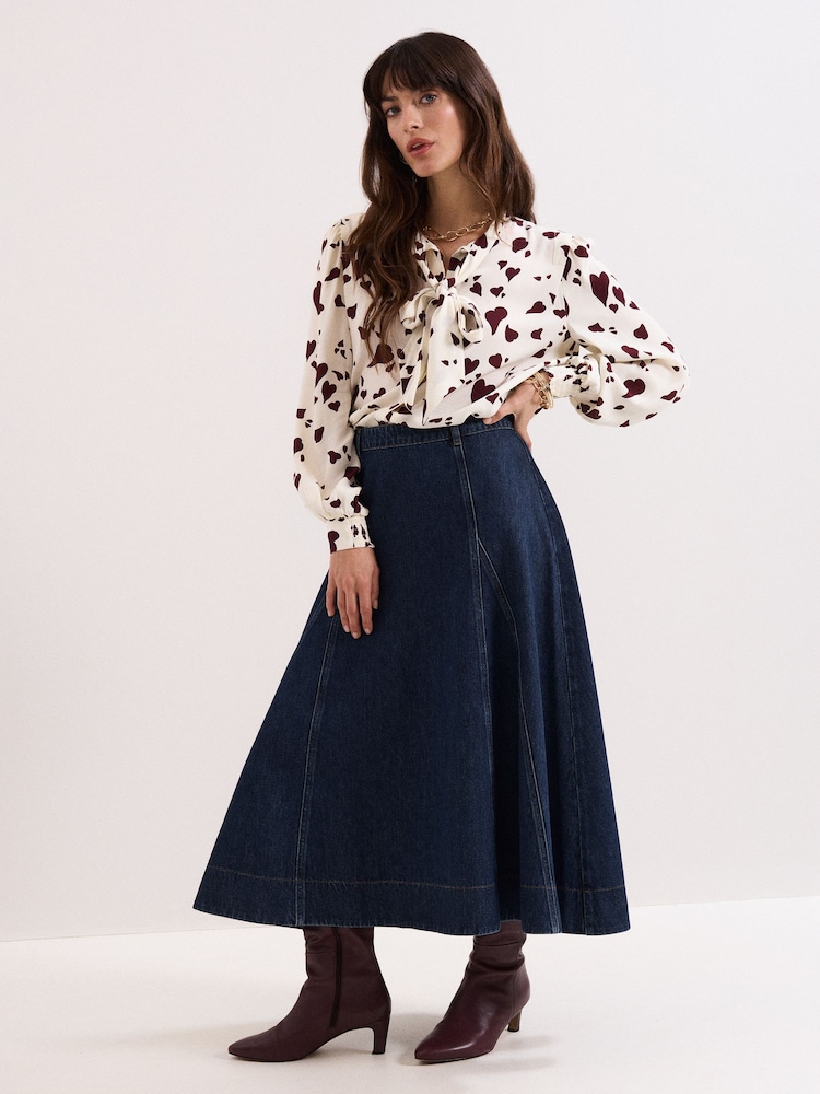 Phase Eight Blue Thea Denim Skirt - Image 1 of 6