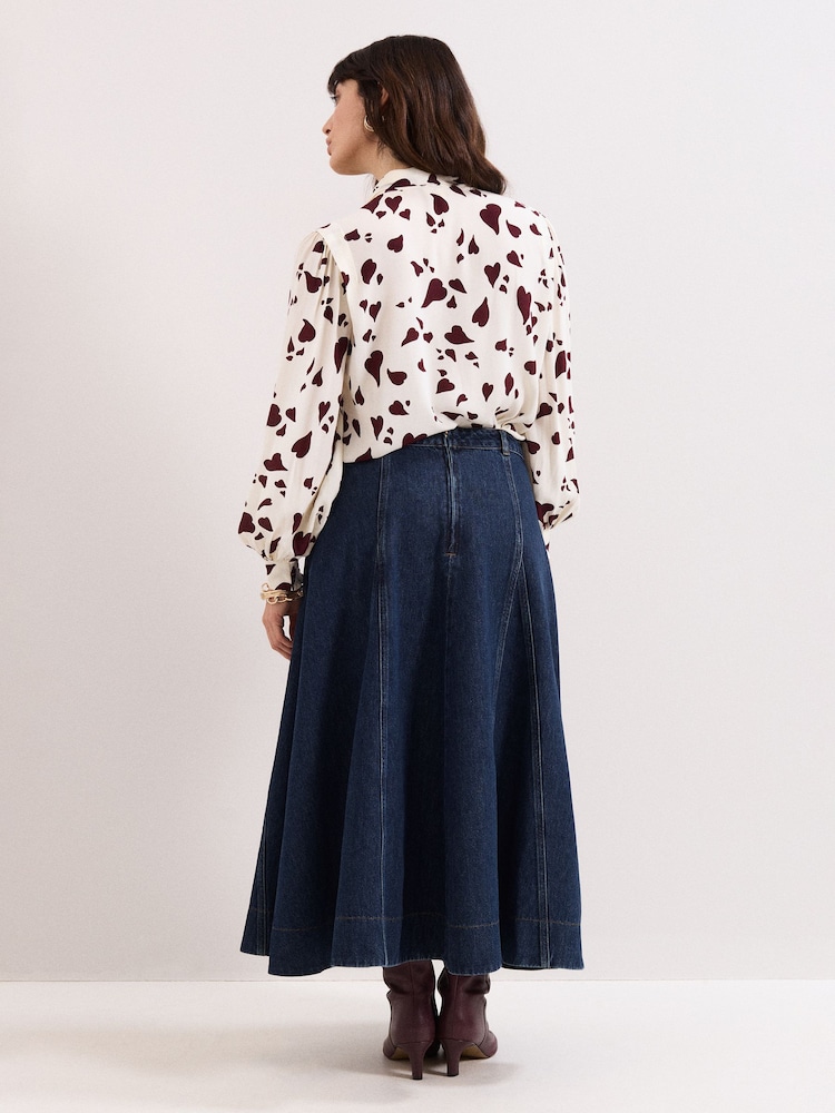 Phase Eight Blue Thea Denim Skirt - Image 2 of 6