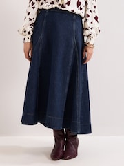 Phase Eight Blue Thea Denim Skirt - Image 3 of 6