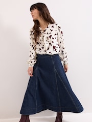 Phase Eight Blue Thea Denim Skirt - Image 5 of 6