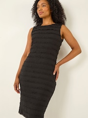 블랙 - 로만 쁘띠 러플 민소매 드레스 - 5의 이미지 1