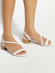 Dune London White Jolene Block Heeled Sandals - Image 1 of 6