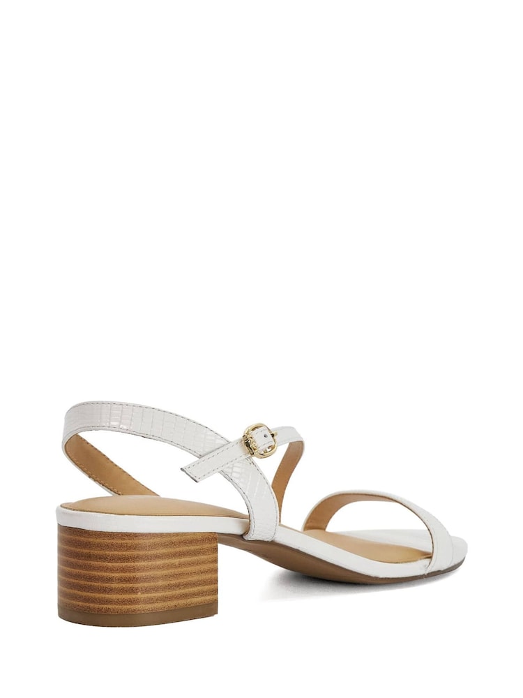 Dune London White Jolene Block Heeled Sandals - Image 2 of 6