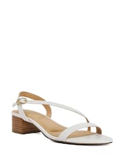 Dune London White Jolene Block Heeled Sandals - Image 3 of 6
