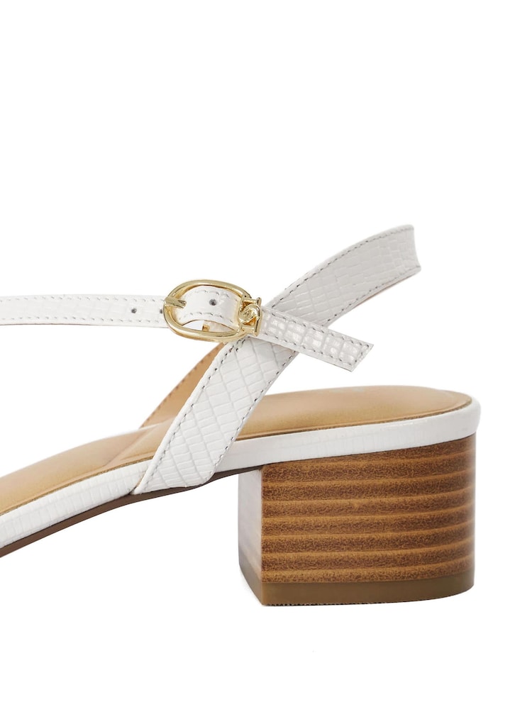 Dune London White Jolene Block Heeled Sandals - Image 6 of 6
