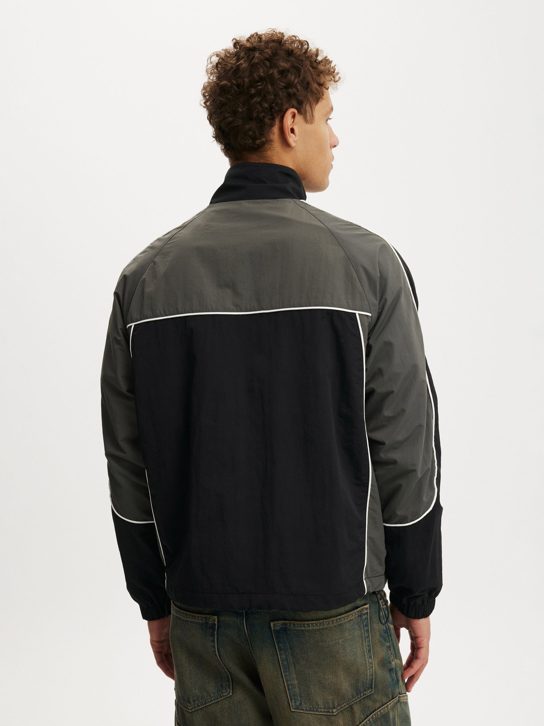 Buy Cotton On Black/Grey Panelled Spray Jacket from Next USA