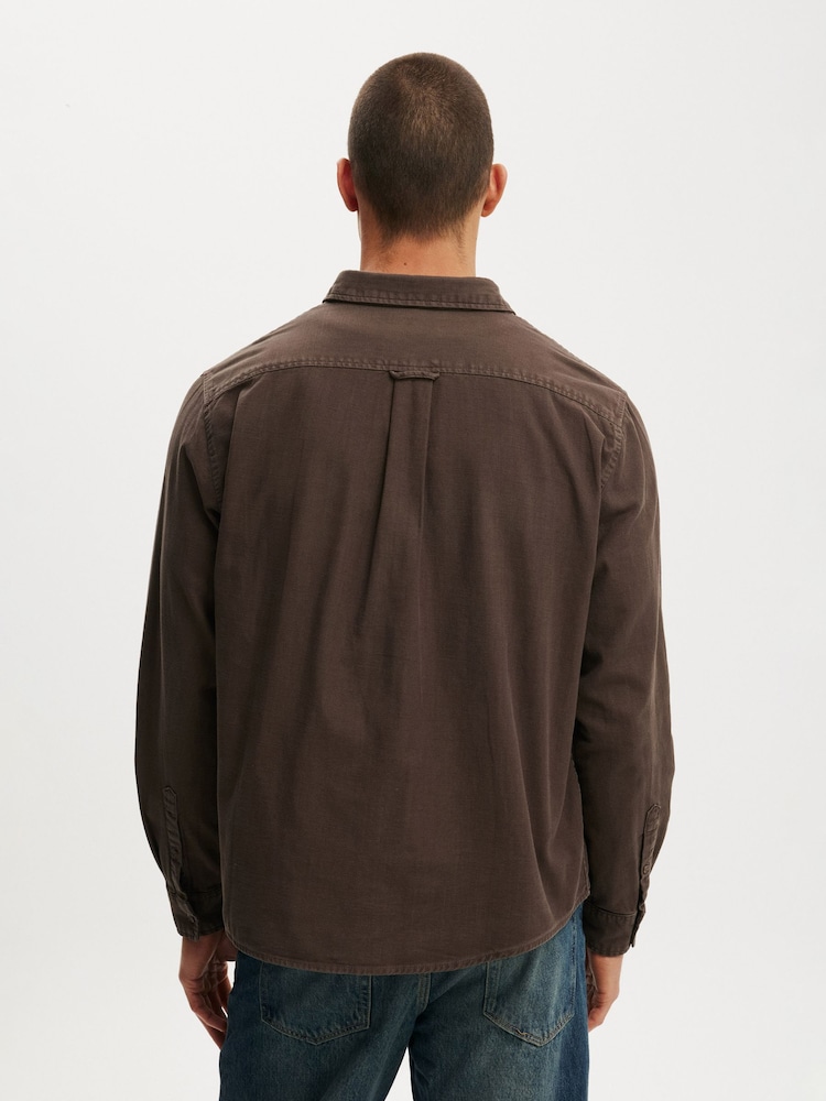 Cotton On Brown Lewis Long Sleeve Shirt - Image 2 of 5