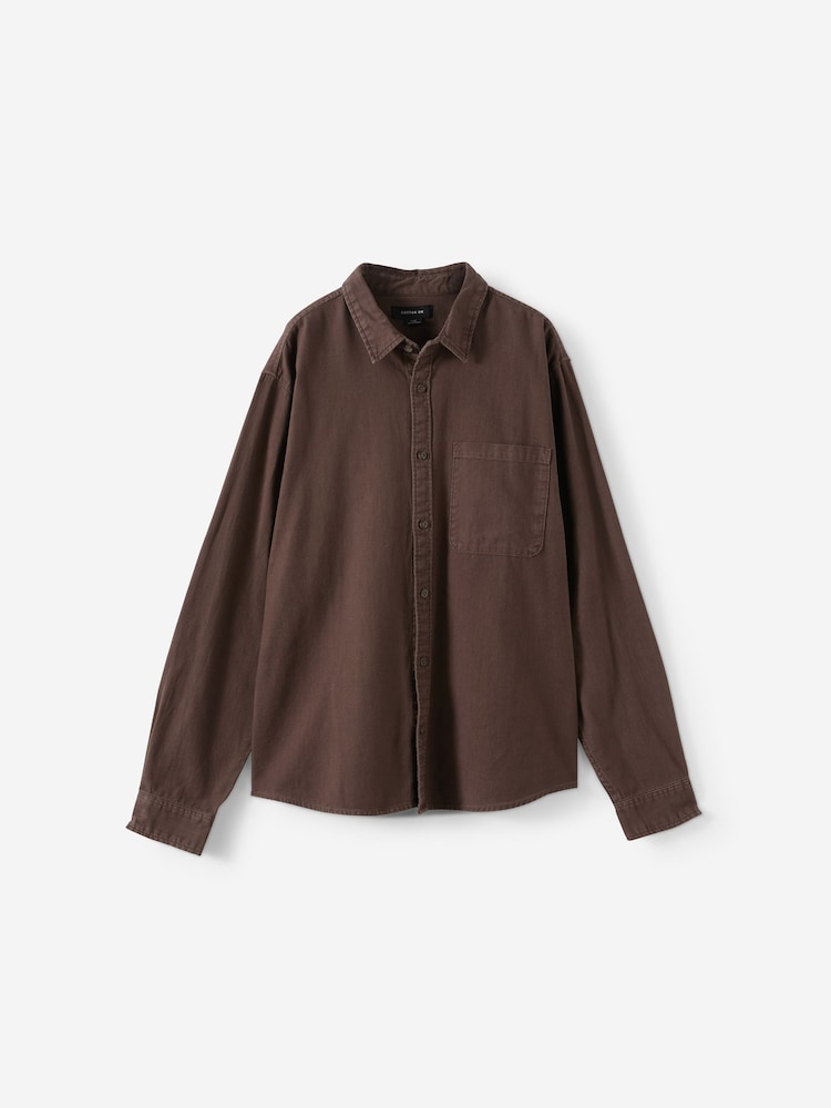Cotton On Brown Lewis Long Sleeve Shirt - Image 5 of 5