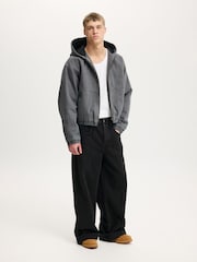 Cotton On Cropped Hooded Bomber Jacket - Imaginea 3 din 4