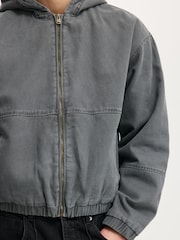 Cotton On Cropped Hooded Bomber Jacket - Imaginea 4 din 4