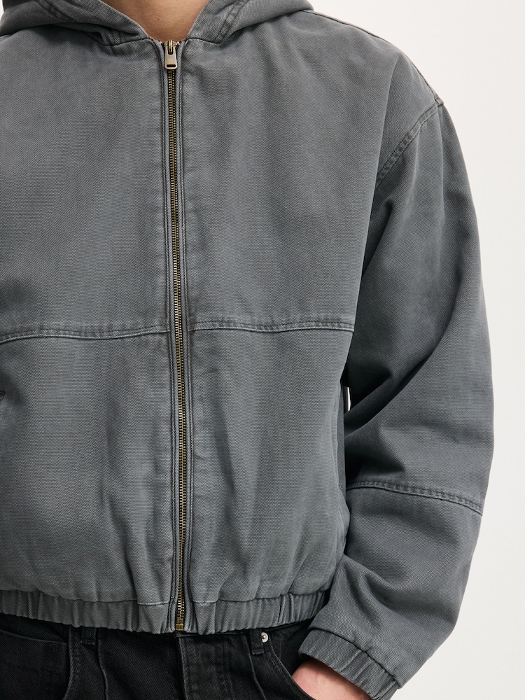 Cotton On Cropped Hooded Bomber Jacket - Imaginea 4 din 4