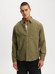 Cotton On Green Lewis Long Sleeve Shirt - Image 1 of 5
