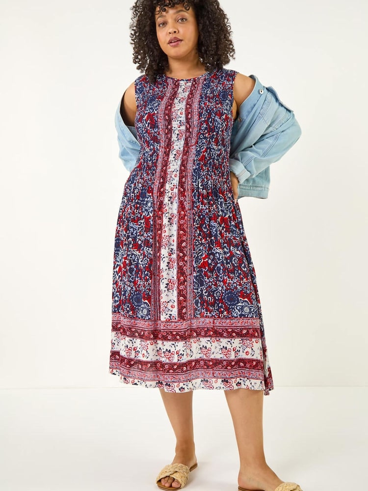 Roman Curve Paisley Print Midi Dress - Imaginea 1 din 5