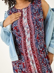 Roman Curve Paisley Print Midi Dress - Imaginea 5 din 5