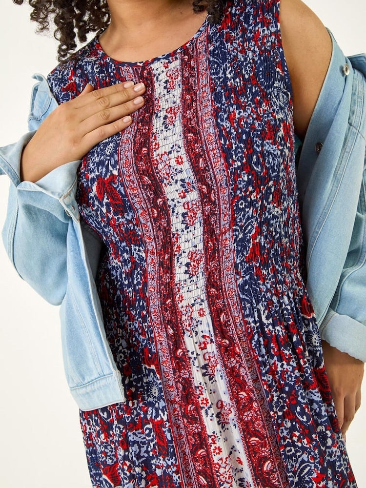 Roman Curve Paisley Print Midi Dress - Imaginea 5 din 5